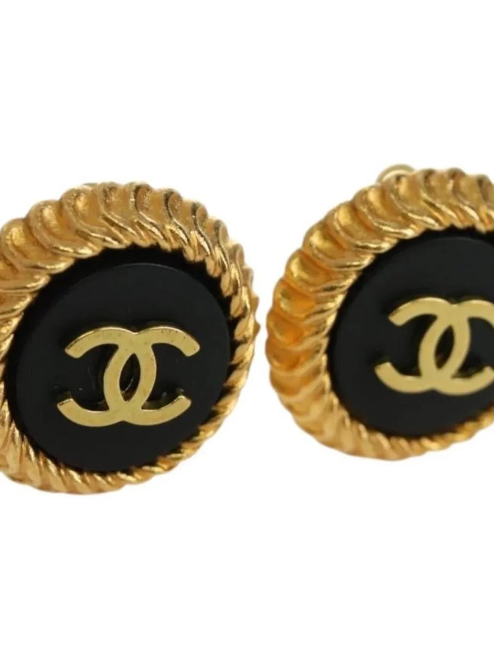CHANEL COCO Mark Earring metal Gold CC Auth am11179M